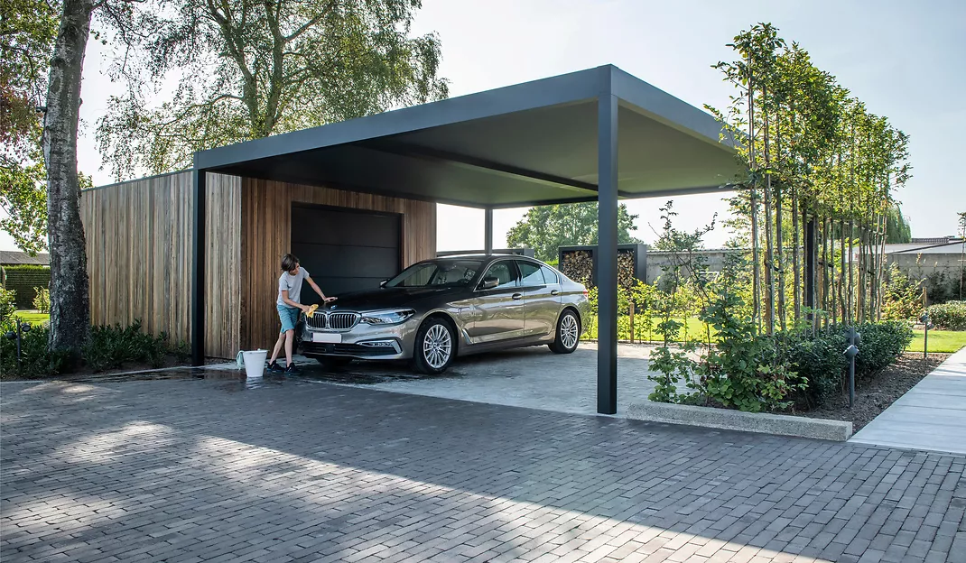 Dubbele aluminium carport 
