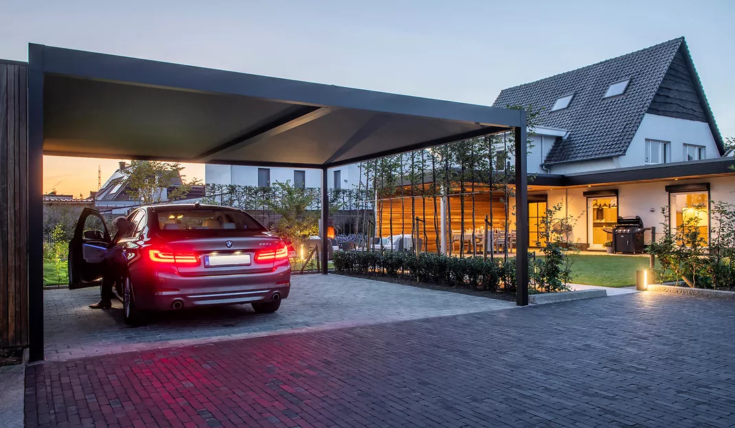 Dubbele aluminium carport 